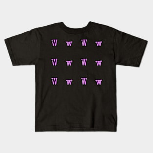 Pink Typewriter Letter W Kids T-Shirt